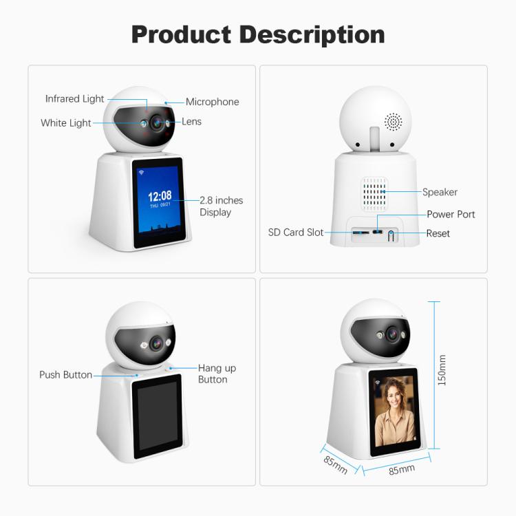 Srihome SH053 4MP 2.8 inch IPS Screen Smart Video Calling IP Camera Baby Monitor Srihome SH053 4MP 2.8 inch IPS Screen Smart Video Calling IP Camera Baby Monitor
